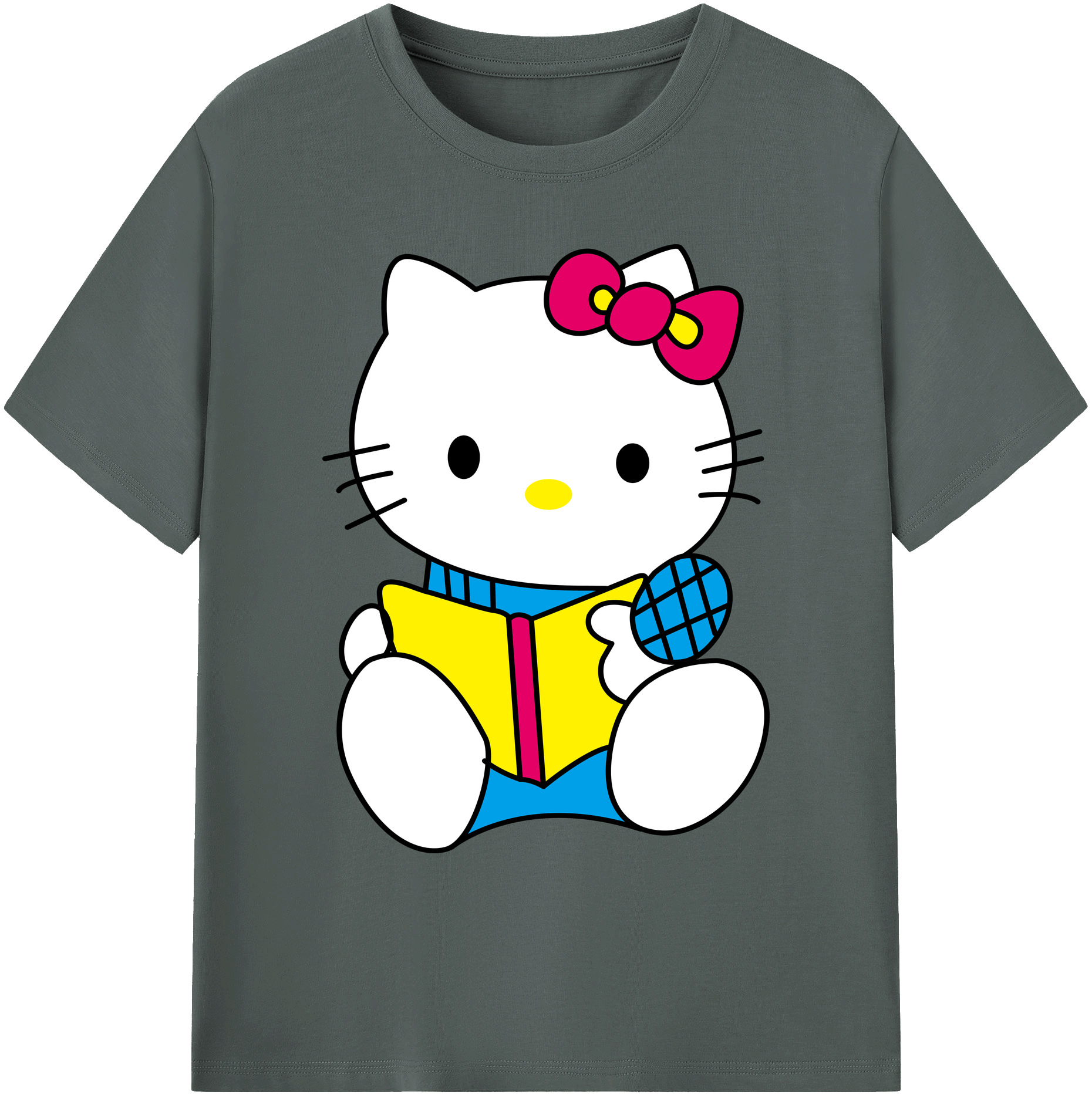 （画像用） Hello Kitty ハローキティ 綿100％ メンズ半袖Tシャツ｜肌触りやわらか＆通気性